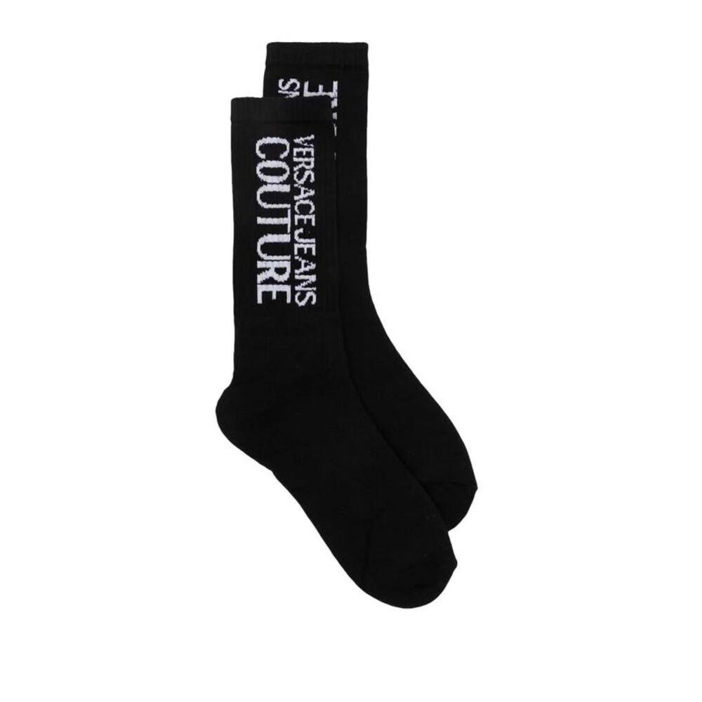 Versace Jeans Couture Black Logo Socks - Luxury Basics